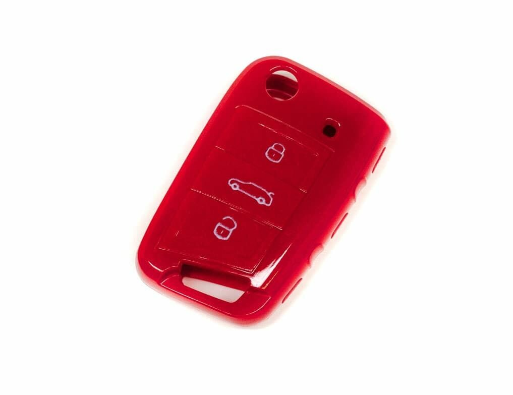 Силиконовый красный чехол на ключ Volkswagen