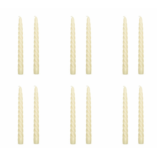 Antella Набор свечей, витая, цвет белый, 2 шт в уп, 6 уп