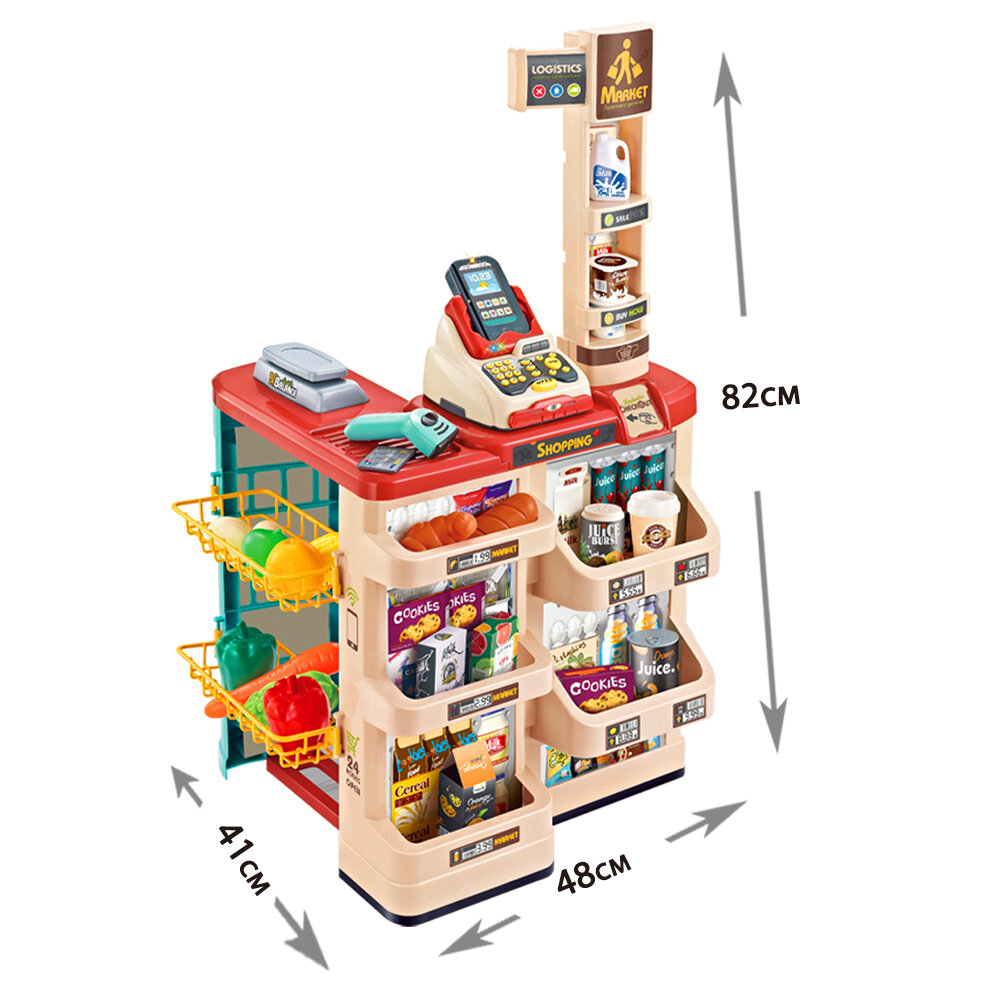 Детский игровой магазин с тележкой и кассой
