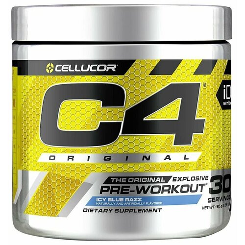 Cellucor C4 Original Pre-Workout 390 гр (Cellucor) Ледяная Голубая Малина cellucor c4 ripped explosive pre workout ледяная голубая роза 180 г 6 3 унции