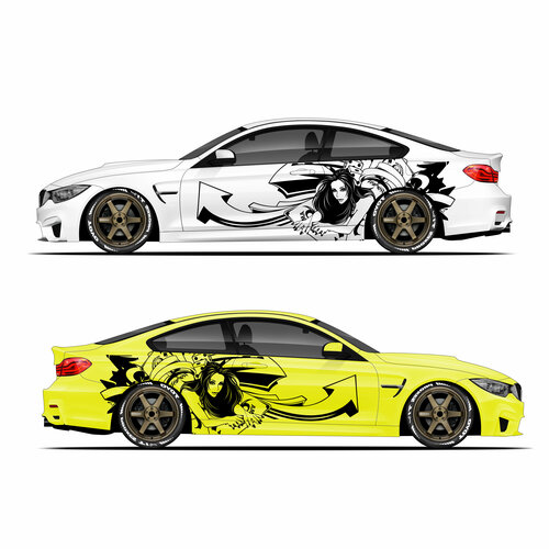 Черная наклейка на авто , винилография , автовинил , камуфляж на авто , автомобильная наклейка