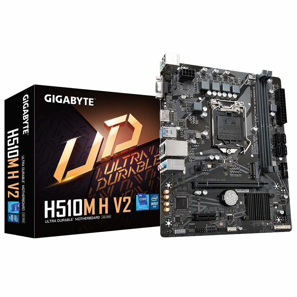 Материнская плата Gigabyte H510M H V2, Socket 1200, IntelH470, 2xDDR4, mATX, RTL