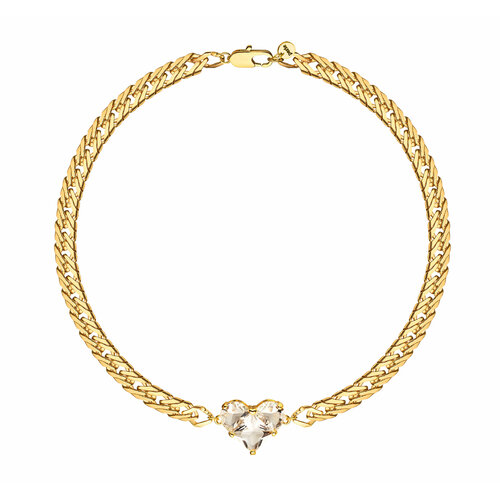 Чокер PETITE PERLE, кристалл, длина 41 см, золотистый