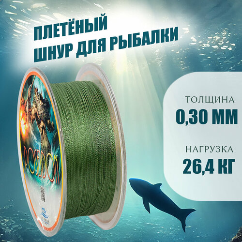 фото Плетёный шнур poseidon 300m 0.30мм asianfish