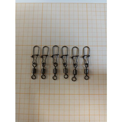 фото Карабин с вертлюгом рыболовные fishing swivels 6шт 30кг cr003 # 2 size fysadei