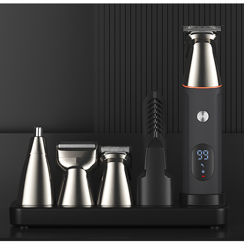 Машинка для стрижки волос 5 в 1 с насадками для бороды и тела Зарядная станция в подарок 350000₽
