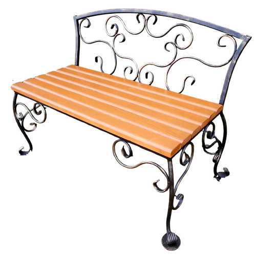 Кованая скамейка садовая, металлическая скамья, лавочка для дачи МА-3