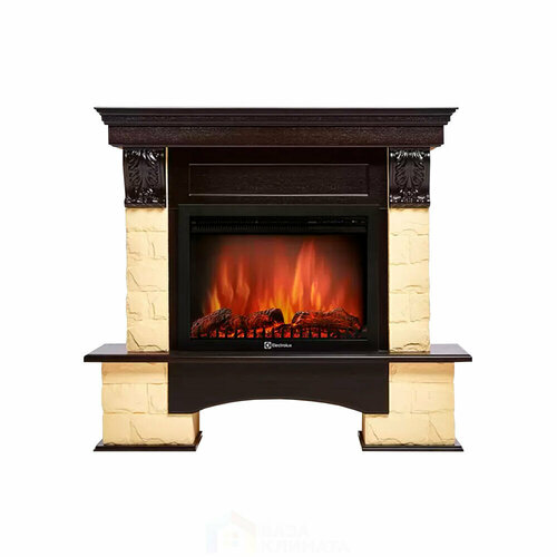 Каминокомплект Electrolux Forte 25S с очагом EFP/P-2520LS камень бежевый, шпон венге
