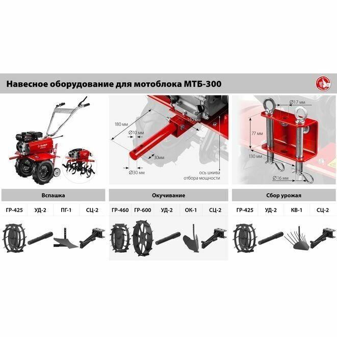 ЗУБР увеличенные колеса, 7 л.с., мотоблок (МТБ-300 У) - фотография № 16