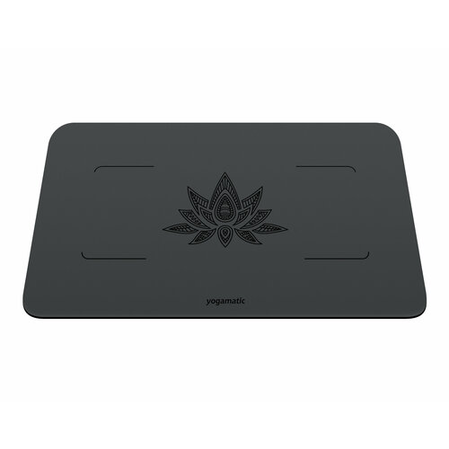 фото Мини коврик для йоги art yogamatic yoga pad max grey, 68х45х0.4 см, черный, защита коленей