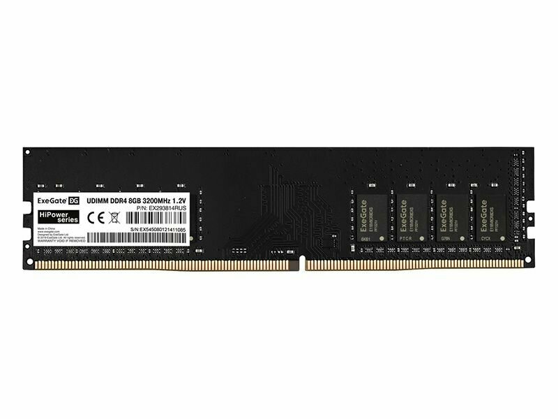 EXEGATE Модуль памяти EX293814RUS Модуль памяти HiPower DIMM DDR4 8GB 3200MHz