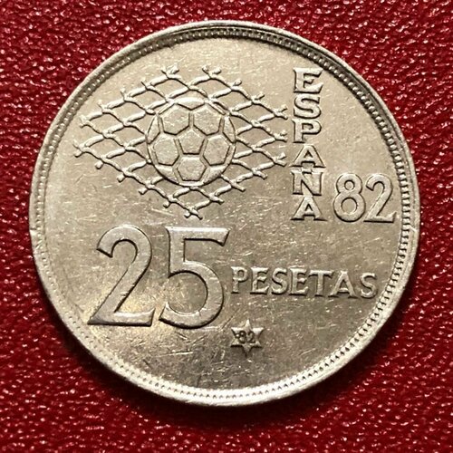 Монета Испания 25 песет 1980 год Чемпионат мира по футболу 82 #5-13 клуб нумизмат монета 1000 песет испании 1999 года серебро чемпионат мира по футболу