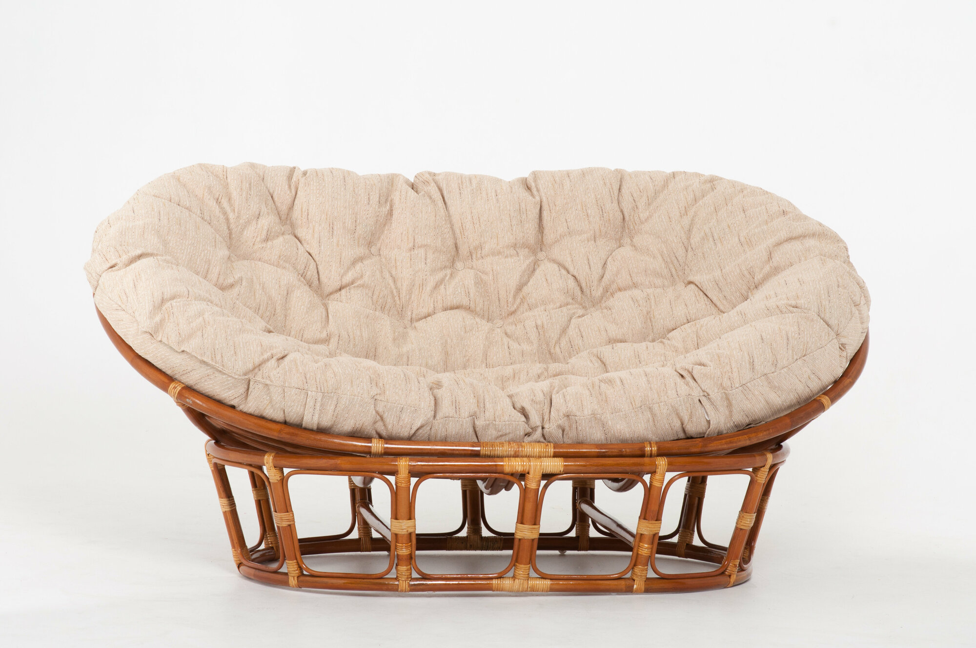 Кресло Vinotti MAMASAN с подушкой 23/02 Коньяк, Рогожка подушка