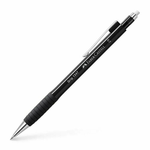 Карандаш механический 0.7 мм B, Faber-Castell, Grip 1347 (черный корпус)