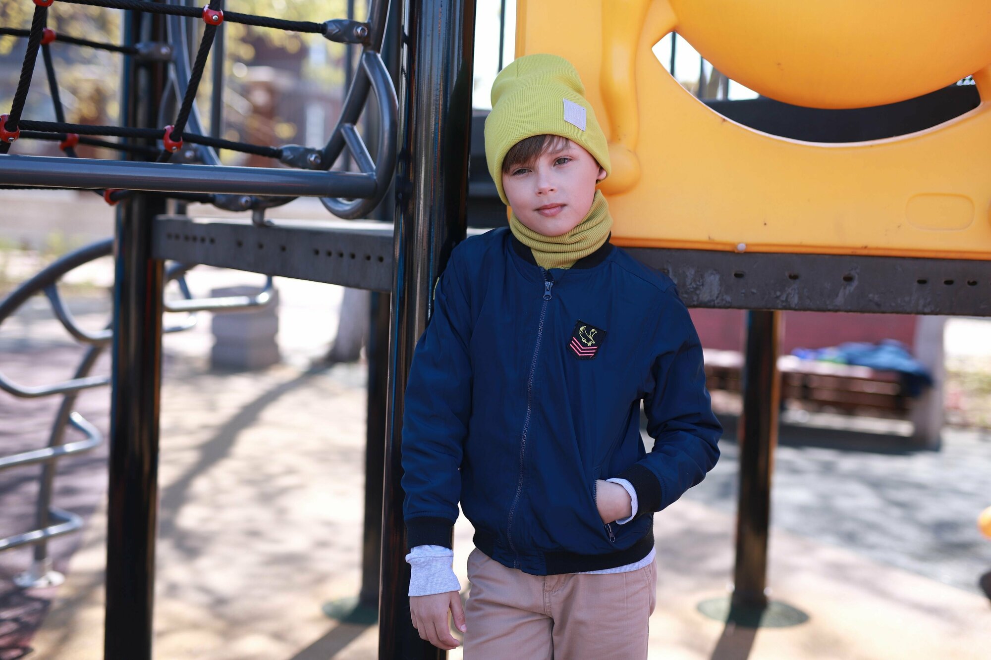 Шапка-бини Андерсен Весна-лето 2023 для мальчиков, размер 54-56, светло-синий — фото 1