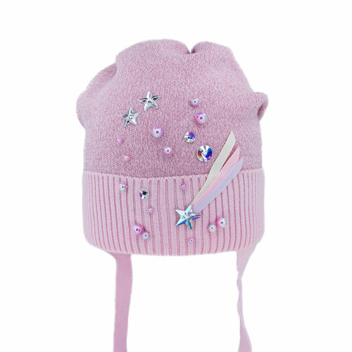 фото Шапка бини андерсен, размер 46-48, розовый