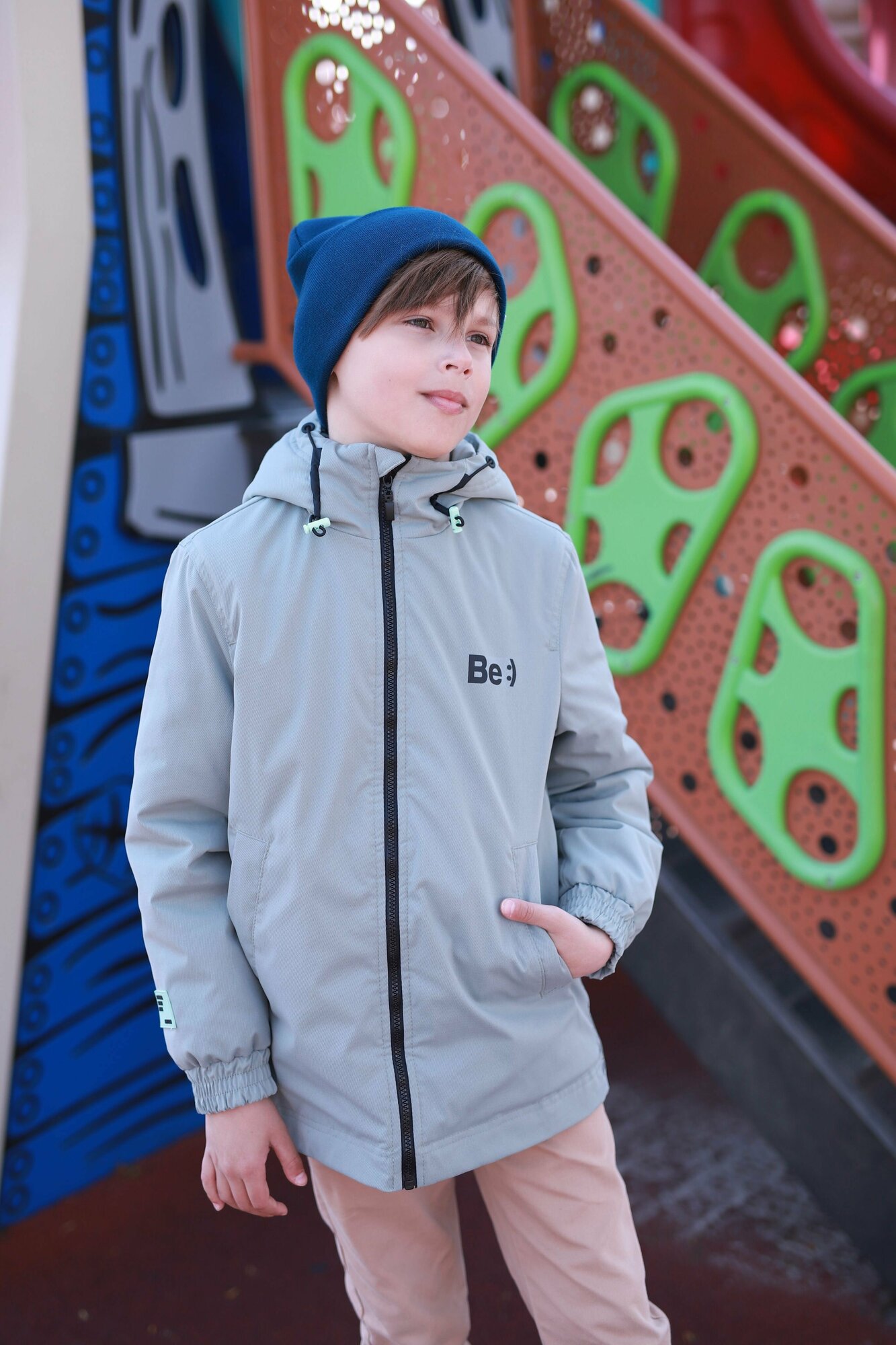 Шапка-бини Андерсен Весна-лето 2023 для мальчиков, размер 54-56, темно-синий — фото 1