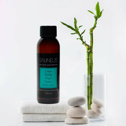 Настой для ванны с эфирными маслами сандала, ветивера, пачули, гардении и иланг-иланга, 100 мл.