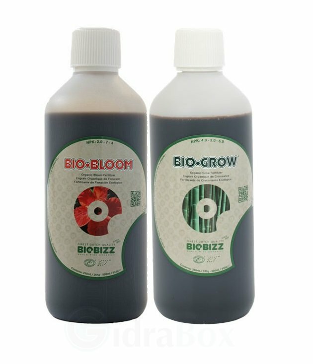 Комплект базовых удобрений BioBizz Grow+Bloom 2x05 л