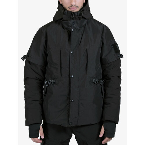  куртка IGAN зимняя, силуэт свободный, капюшон, утепленная, внутренний карман, размер M, черный