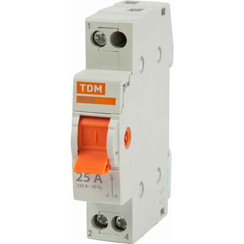Переключатель TDM Electric МП-63 модульный трехпозиционный 25А 1P IP20 белый