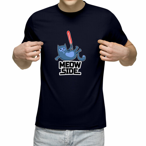 Футболка Us Basic, размер L, синий мужская футболка кот с подарком s черный