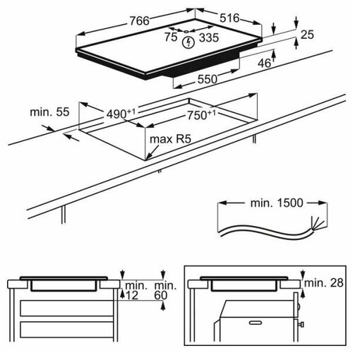 Варочная панель индукционная AEG IKE84471XB черный индукционная варочная поверхность aeg ike84471xb