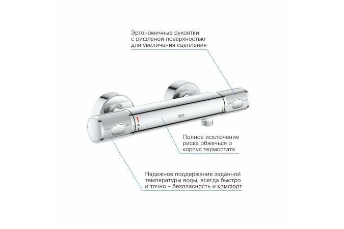 Смеситель Grohe термостат для душа без излива GROHE Precision Feel 34790000 без лейки - фотография № 17