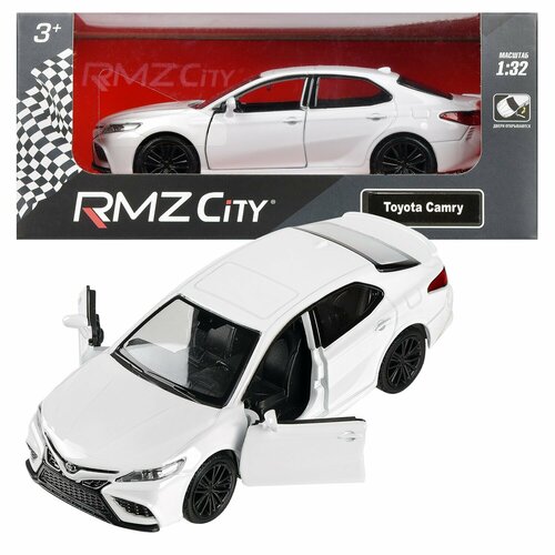 Машина металлическая RMZ City серия 1:32 Toyota Camry 2022, белый цвет, инерционный механизм, двери открываются машина металлическая rmz city серия 1 32 toyota camry 2022 черный матовый цвет инерционный механизм двери открываются 554063m