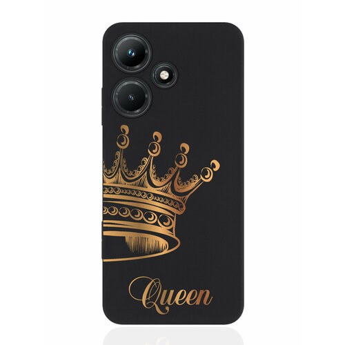 Чехол для смартфона Infinix Hot 30i черный силиконовый Парный чехол корона Queen черный силиконовый чехол для infinix hot 11 play парный чехол корона queen