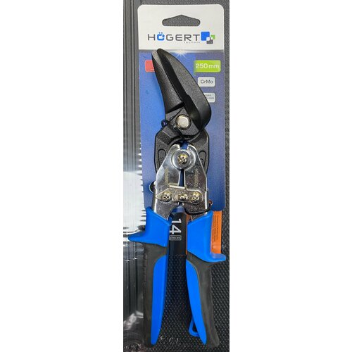 HOEGERT Ножницы по металлу 250 мм изогнутые левые 1659₽