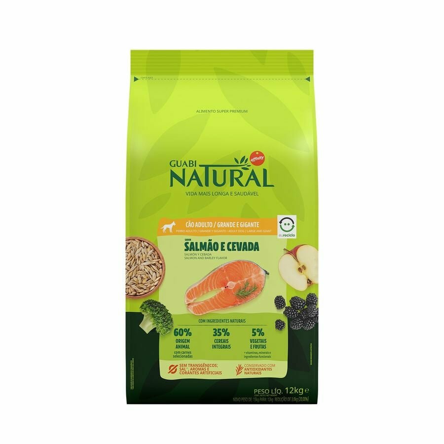 Guabi Natural Dog Adult cухой корм для взрослых собак крупных пород лосось и ячмень 12 кг - фотография № 17