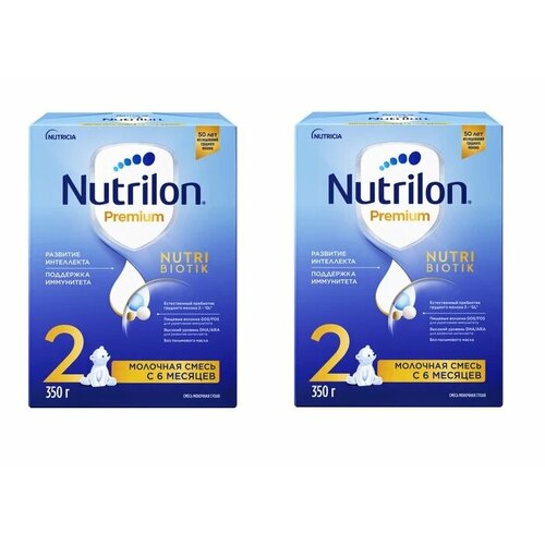 Смесь молочная Nutrilon Premium 2 с 6 месяцев 350 г 2 шт смесь сухая молочная nutrilak premium 2 адаптированная последующая 600 г