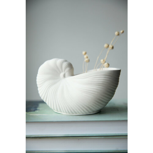 Ваза ZAVOD BETON Ракушка 125 см бетон белая настольная 600₽