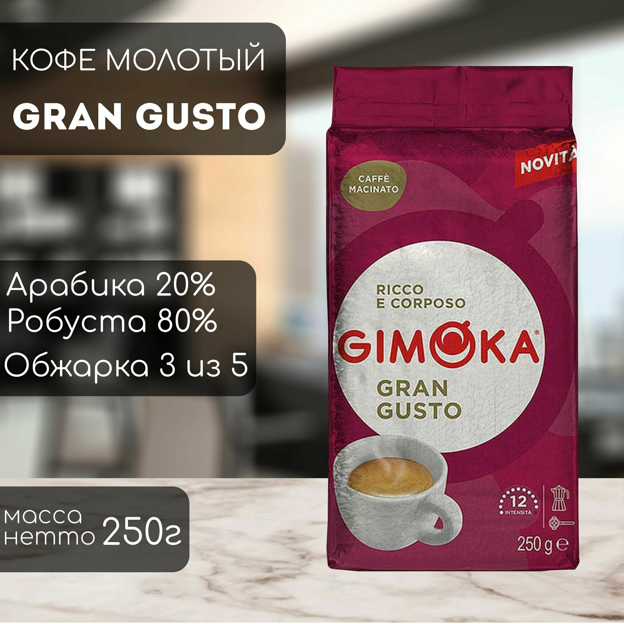 Кофе молотый Gimoka Gran Gusto 250 г