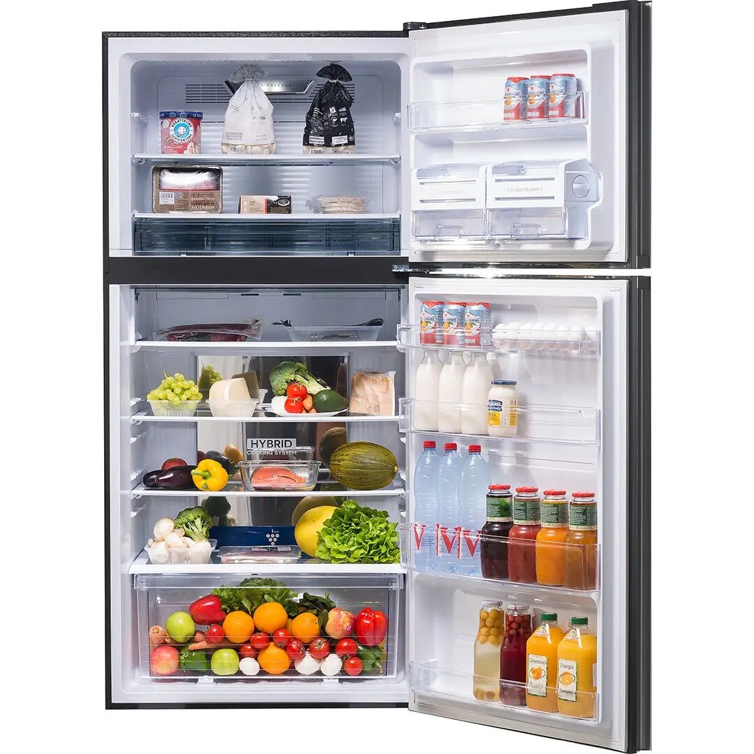 Холодильник с верхней морозильной камерой Широкий Sharp - фото №15