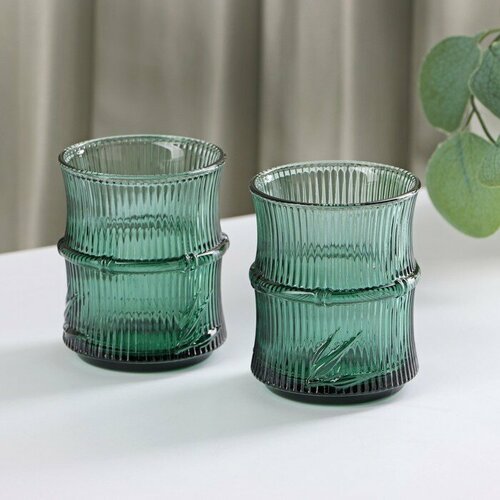 Стаканы штабелируемые из стекла «Вино Верде», 2 предмета: 260 мл, цвет зелёный зеленый