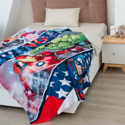Плед 15-спальный 140х210 Флисовый Полиэстер Мстители 1440₽