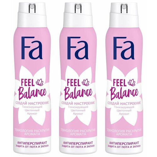 Антиперспирант Fa Feel Balance, 3 х 150 мл дезодорант спрей создай настроение feel balance 150мл
