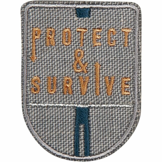 Термоаппликация HKM "Герб Protect & Survive" серый