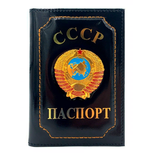 фото Обложка для паспорта , натуральная кожа, черный россия