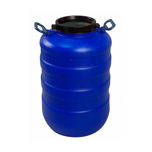 Бочка пластиковая для воды с крышкой 50 л, диаметр 36,5 см, цвет синий