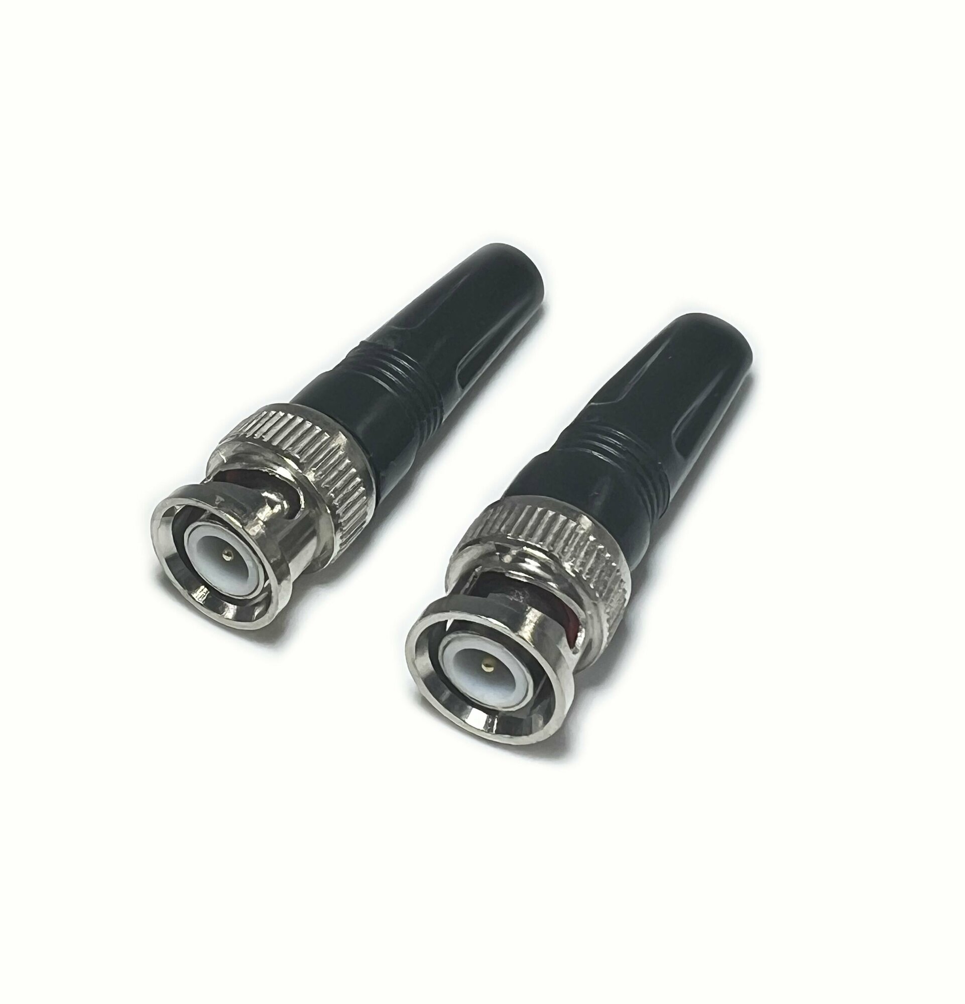Разъем BNC штекер пластик на кабель под RG-58, RG-59, RG-6 ( 2 штуки)
