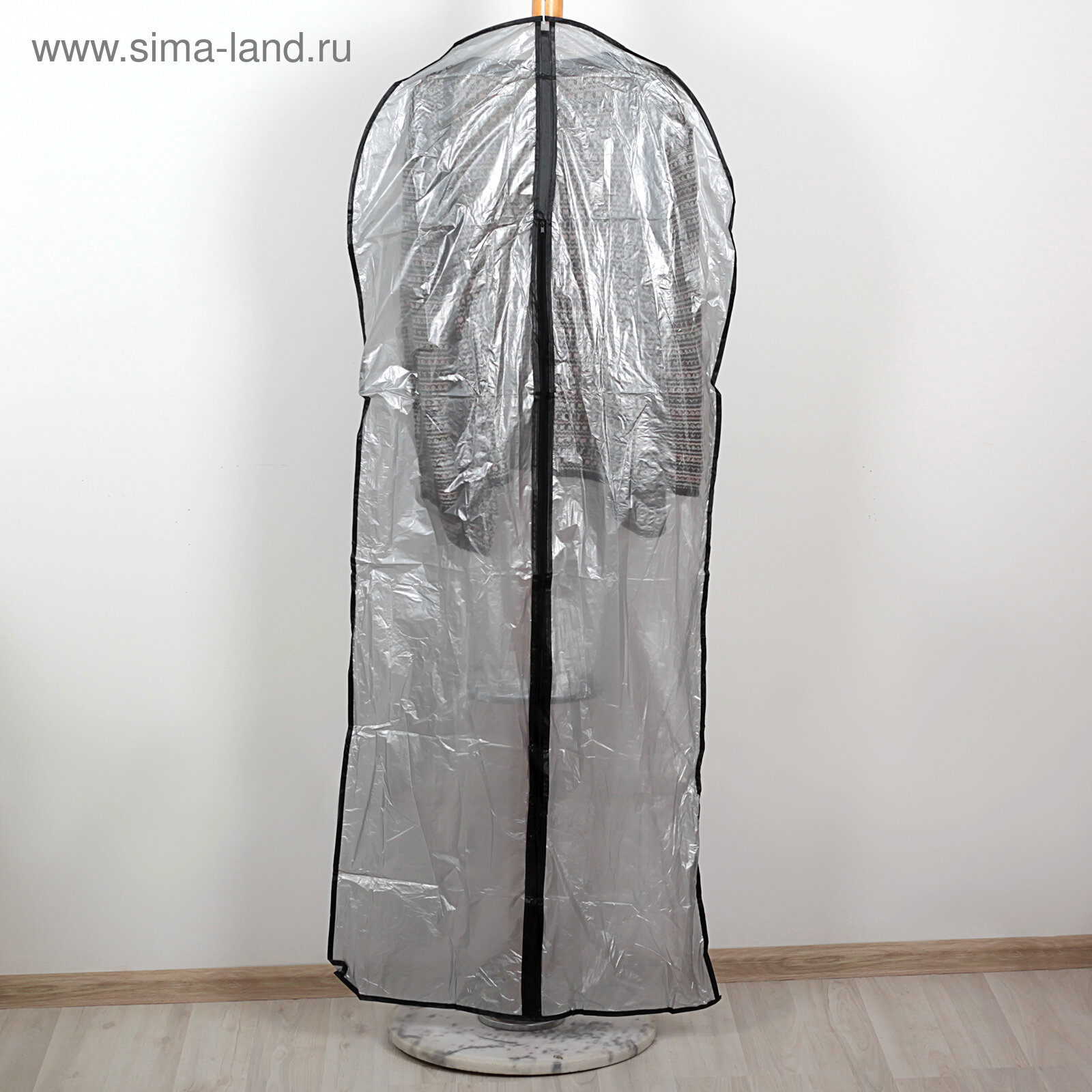 Чехол для одежды Доляна, 60×137 см, PEVA, цвет серый прозрачный