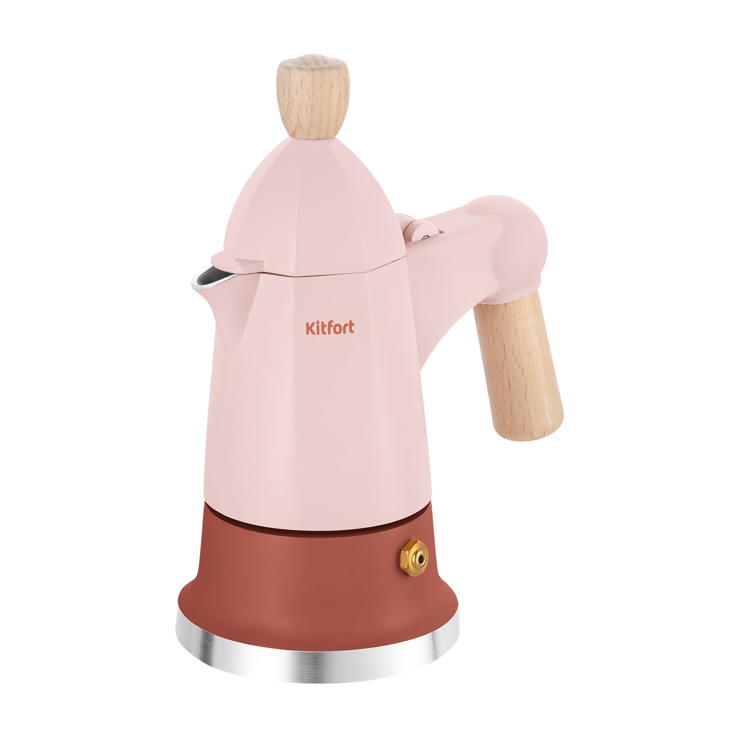 Кофеварка гейзерная КТ-7152-1 светло-розовый