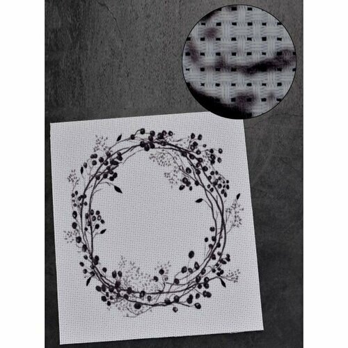 Наследие Канва цветная «Чёрный венок №11» 30 x 26 см.