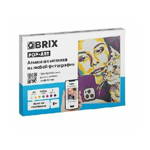 Алмазная фото QBRIX мозаика на подрамнике POP-ART A3 40009