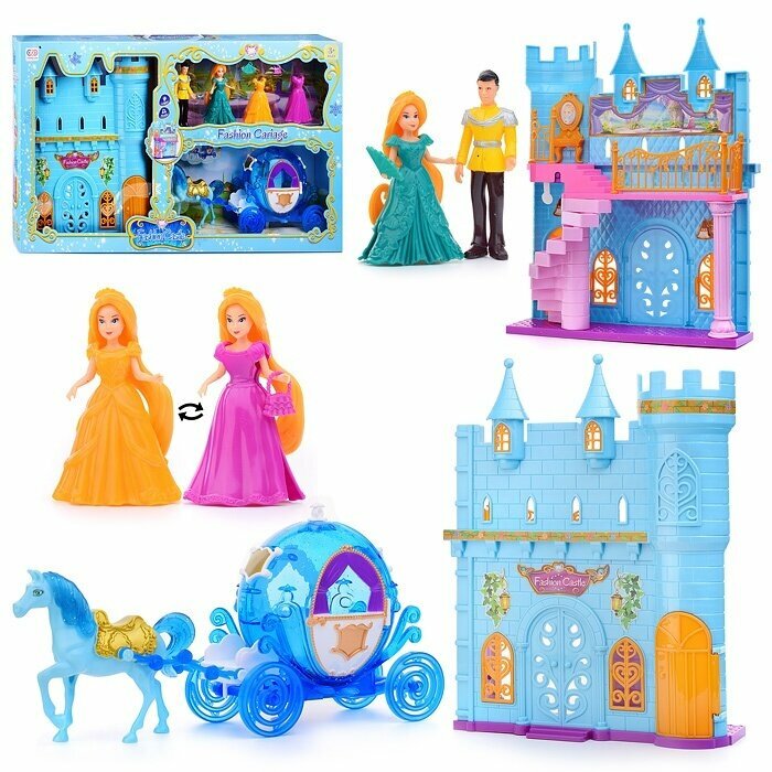 Дом для кукол Oubaoloon "Замок" принц с принцессой, в коробке (SS049A)
