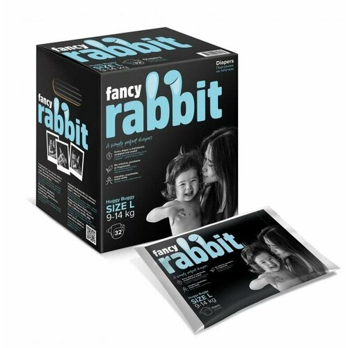 Fancy Rabbit Подгузники на липучках, 9-14 кг, L, 32 шт