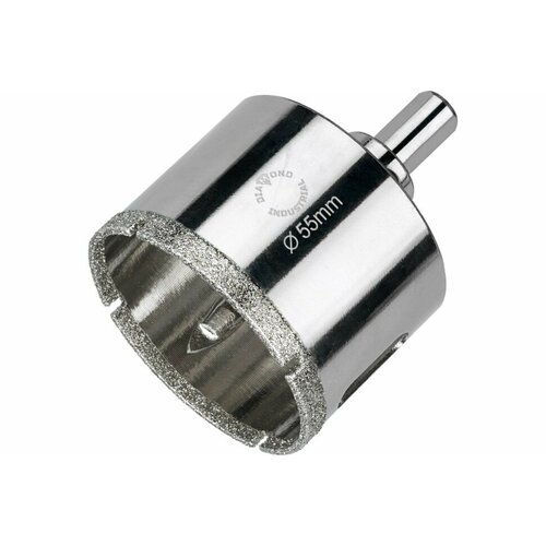 Коронка алмазная по керамограниту и керамике с центрирующим сверлом 55 мм Diamond Industrial DIDCSC055